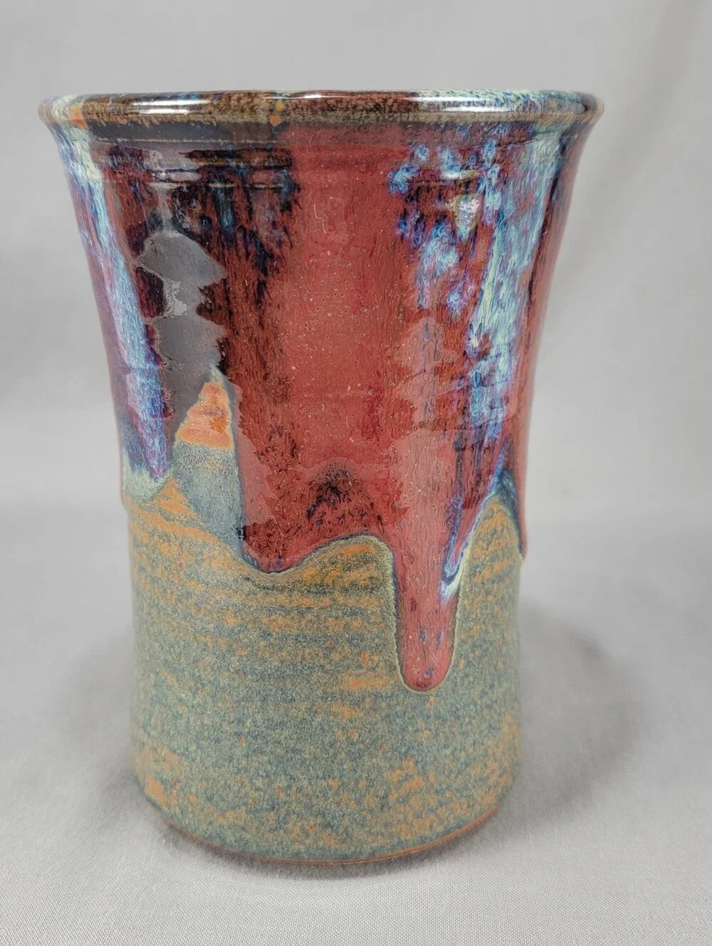 Nick Blaisdell Vase Stoneware Drip Glaze Dalton Ranch Pottery CO Handcrafted USA